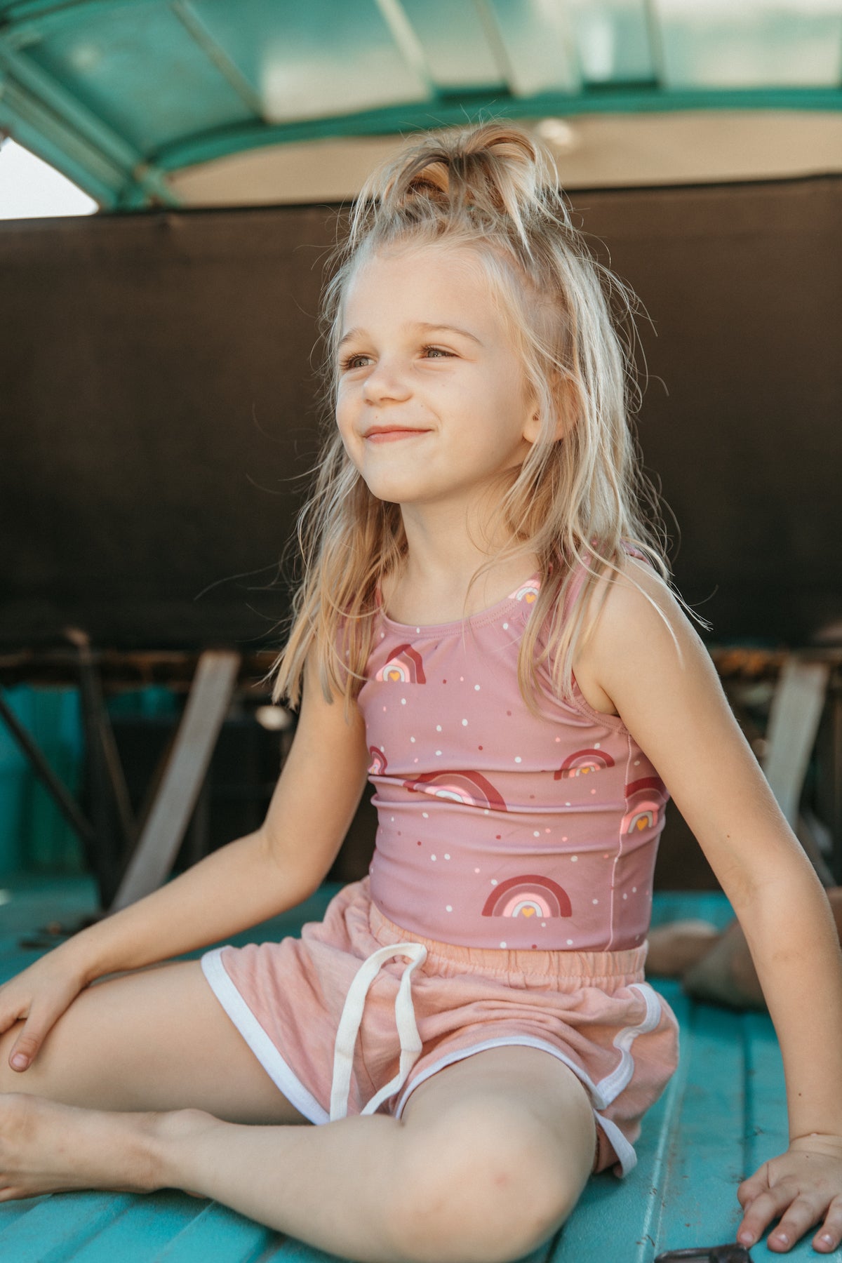 Little Surfer Girl Pink Nylon Bucket Hat 1-2 Years