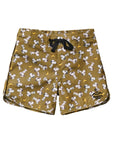 Seaesta Surf x Peanuts® Joe Cool Boys Boardshorts – Scallop Retro Flare in Olive