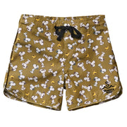 Seaesta Surf x Peanuts® Joe Cool Boys Boardshorts – Scallop Retro Flare in Olive