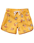 Seaesta Surf x Peanuts® Snoopy Boys Boardshorts – Scallop Retro Flare in Mustard