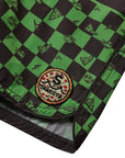 Seaesta Surf x Teenage Mutant Ninja Turtles® Boys Boardshorts – Scallop Retro Flare in Mutant Checker Turtle Green