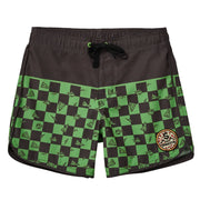 Seaesta Surf x Teenage Mutant Ninja Turtles® Boys Boardshorts – Scallop Retro Flare in Mutant Checker Turtle Green