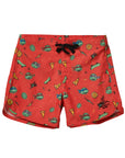 Seaesta Surf x Teenage Mutant Ninja Turtles® Boys Boardshorts – Scallop Retro Flare in Raph Red