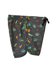 Seaesta Surf x Teenage Mutant Ninja Turtles® Boys Boardshorts – Scallop Retro Flare in Sewage Grey