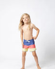 Seaesta Surf Boys Boardshorts – Scallop Retro Flare in Triple Scoop Velvet