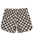 Seaesta Surf x Peanuts® Boys Boardshorts – Scallop Retro Flare in Black & White Checker - Strand