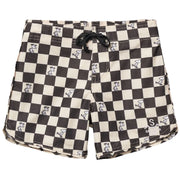 Seaesta Surf x Peanuts® Boys Boardshorts – Scallop Retro Flare in Black & White Checker - Strand