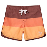 Seaesta Surf Boys Boardshorts – Scallop Retro Flare in Triple Scoop Butter Pecan