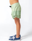 Seaesta Surf Boys Boardshorts – Scallop Retro Flare in Triple Scoop Pistachio