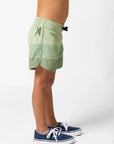 Seaesta Surf Boys Boardshorts – Scallop Retro Flare in Triple Scoop Pistachio