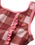Seaside Gingham / Ruffle Swimsuit / Berry