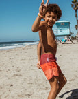 Seaesta Surf Boys Boardshorts – Scallop Retro Flare in Triple Scoop Berry