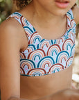 Sea Arches Retro / Haze Blue / Two Piece Swimsuit