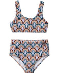 Sea Arches Retro / Haze Blue / Two Piece Swimsuit