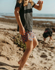 Seaesta Surf Boys Boardshorts – Scallop Retro Flare in Wavy Checks Navy