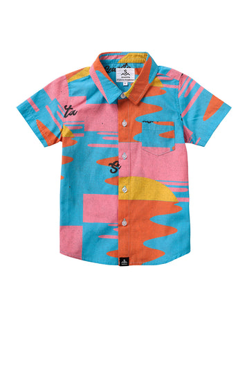 Aloha Sunset Button Up Shirt / Youth / Neon