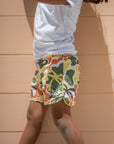 Seaesta Scallop Retro Flare Boardshort / Palm Tree Camp / Orange