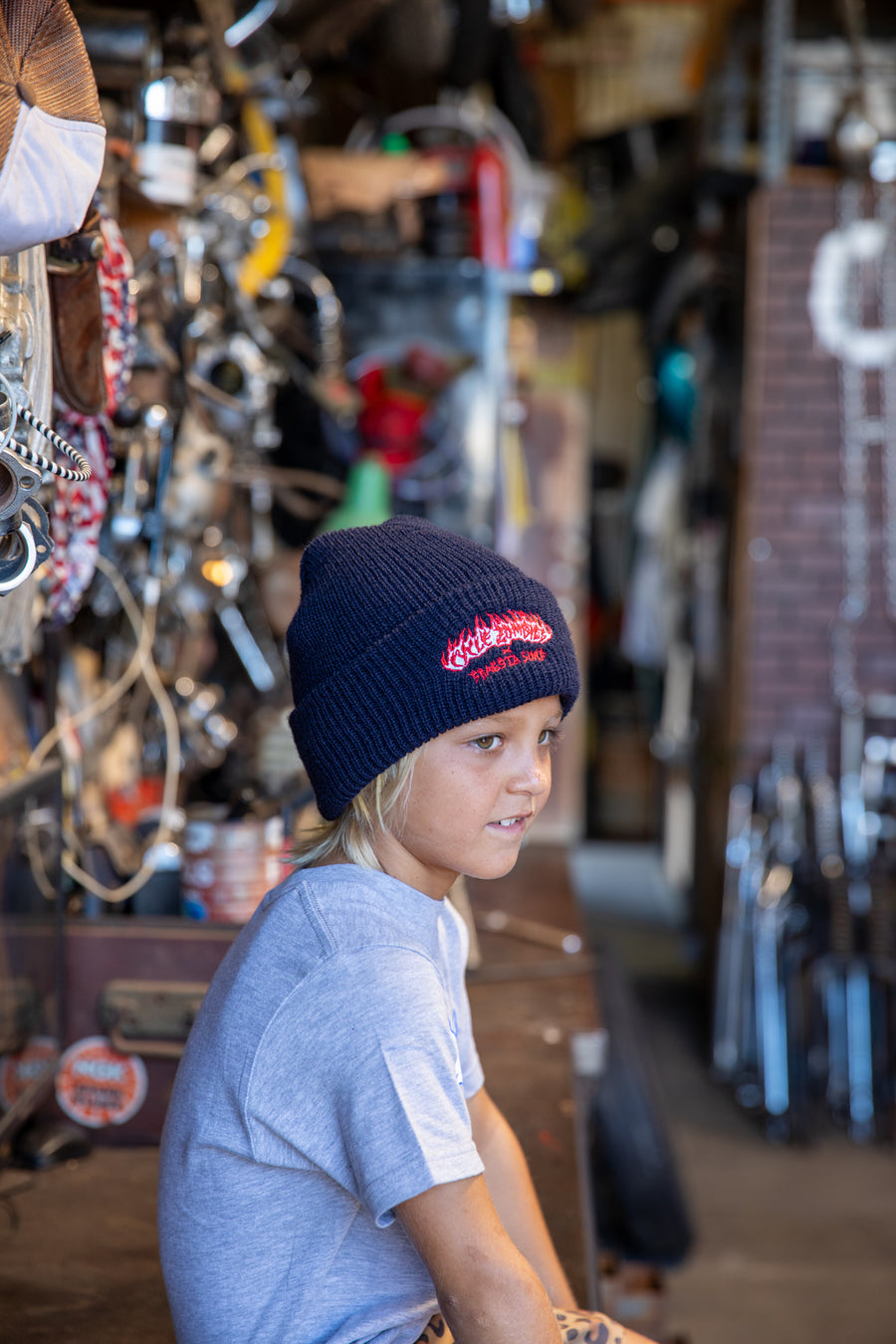 Seaesta x Cycle Zombies Lit Up Youth Beanie / Navy