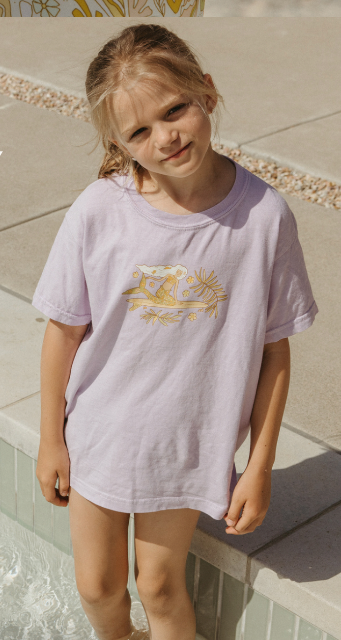 Seaesta Surf x Surfy Birdy Mermaid Tee / Lilac / Youth