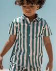 Cabana Stripe Button Up Shirt / Youth / Charleston