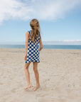 Striped Knit Mini Dress / Navy