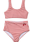 Seaside Gingham / Two Piece Swimsuit / Cherry