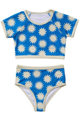 Soleil Two Piece Rashguard Swimsuit / Bleu