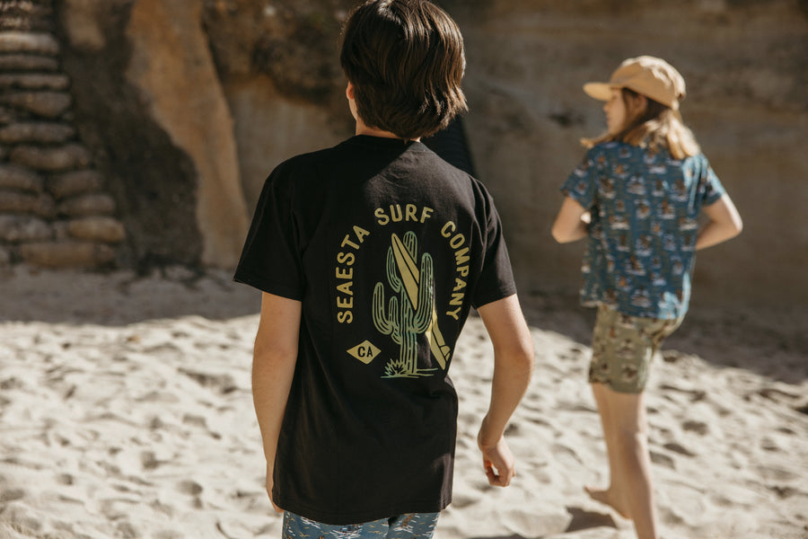 Surf Cactus Tee / Youth / Charcoal