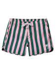 Seaesta Scallop Retro Flare Boardshort / Cabana Stripe / Pink Palms