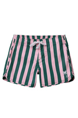 Seaesta Scallop Retro Flare Boardshort / Cabana Stripe / Pink Palms