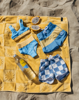 Seaesta Scallop Retro Flare Boardshort / Nautical Checks / Light Blue