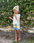 Seaesta Scallop Retro Flare Boardshort / Strand Patch / Blue + Yellow