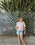 Cropped Boxy Beach Vibes Tee / Pink