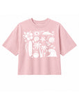 Cropped Boxy Beach Vibes Tee / Pink