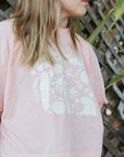 Cropped Boxy Beach Vibes Tee / Pink