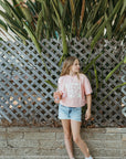 Cropped Boxy Beach Vibes Tee / Pink