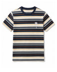 Palm Stripe Tee / Navy