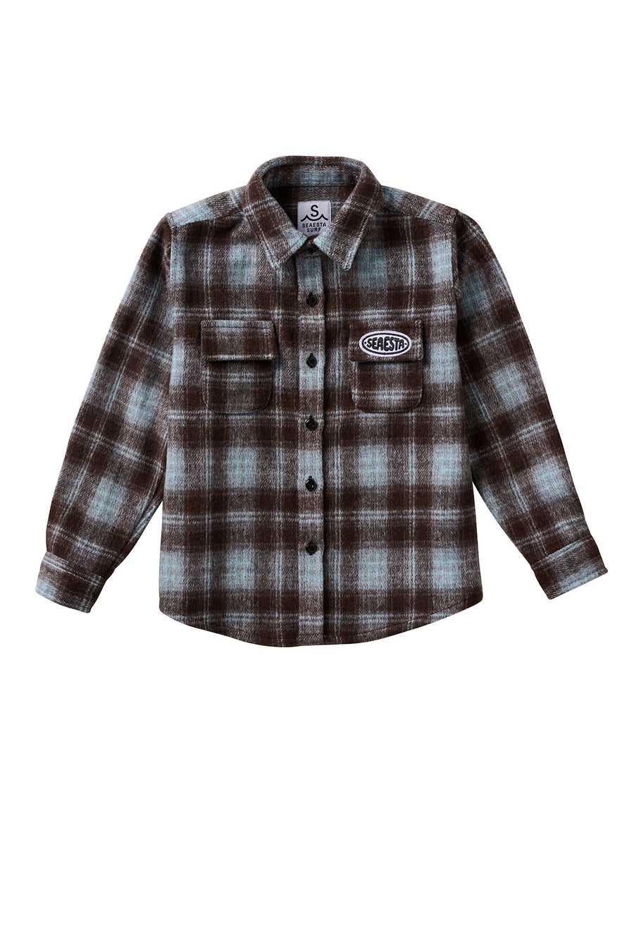 Patch Flannel Shirt / Youth / Sky Blue