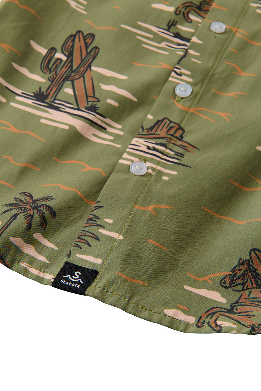 Surfing Cowboy Button Up Shirt / Youth / Cactus