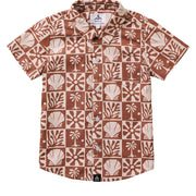 Beach Checks Button Up Shirt / Youth / Coconut