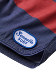 Seaesta Scallop Retro Flare Boardshort / Strand Patch / Navy Blue + Red