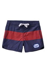 Seaesta Scallop Retro Flare Boardshort / Strand Patch / Navy Blue + Red