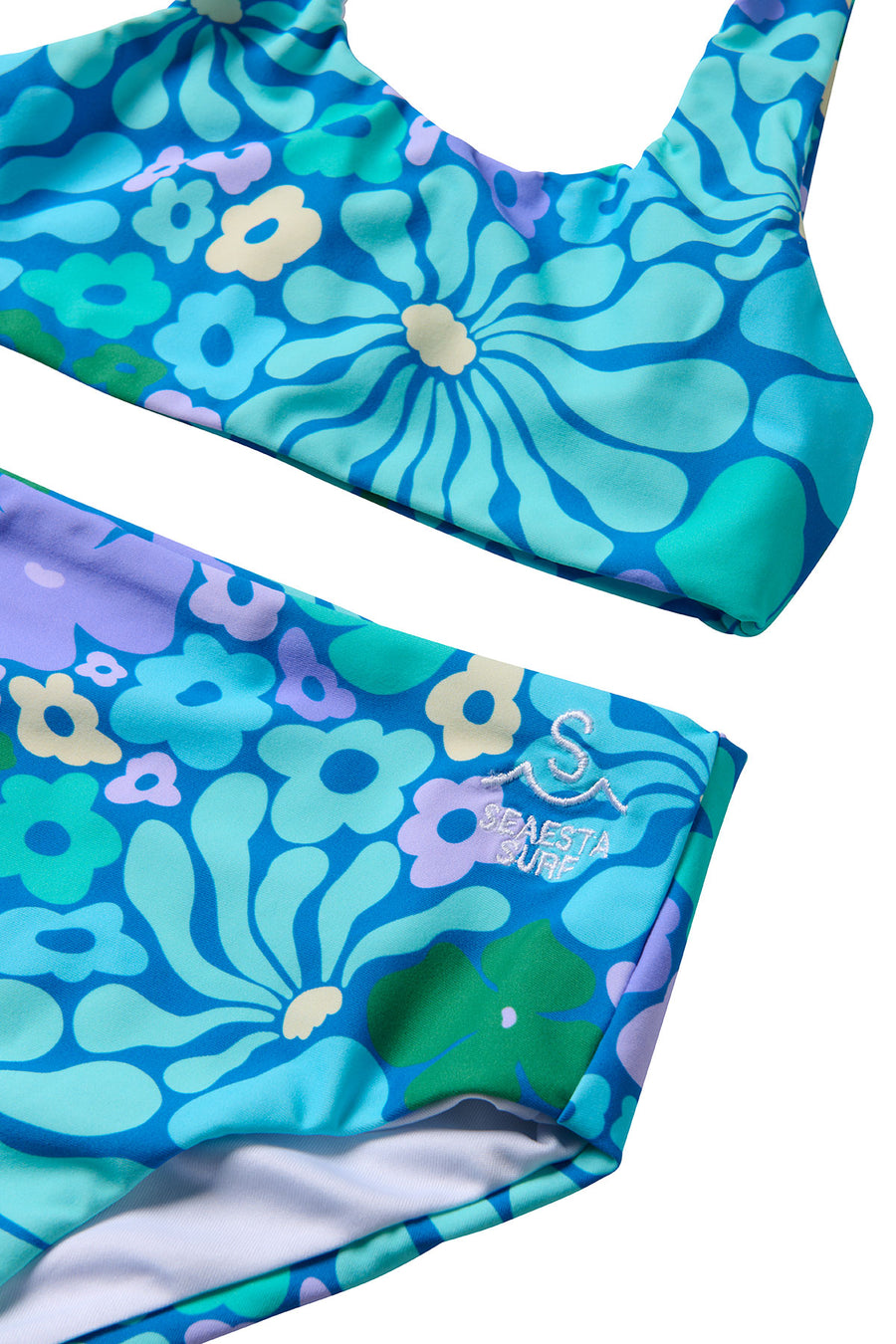 Fleurs / Two Piece Swimsuit / Aqua