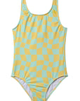 Wavy Checks One Piece Swimsuit / Lemon