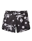 Seaesta Scallop Retro Flare Boardshort / Polka Dot Palms / Charcoal
