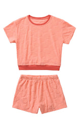 Seashell Terry Set / Neon Peach