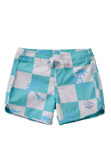 Seaesta Scallop Retro Flare Boardshort / Tropical / Denim