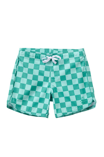 Seaesta Surf x Heather Taylor Home / Candy Check Boardshorts / Emerald