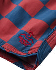 Seaesta Scallop Retro Flare Boardshort / Nautical Checks / Navy Blue + Red