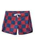 Seaesta Scallop Retro Flare Boardshort / Nautical Checks / Navy Blue + Red